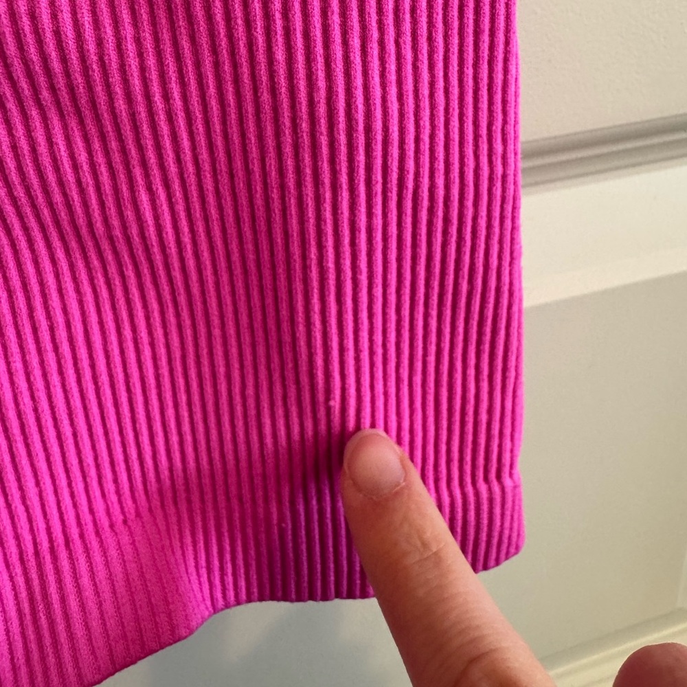 Out From Under Ribbed Hot Pink Crop Top - Picture 3 of 7